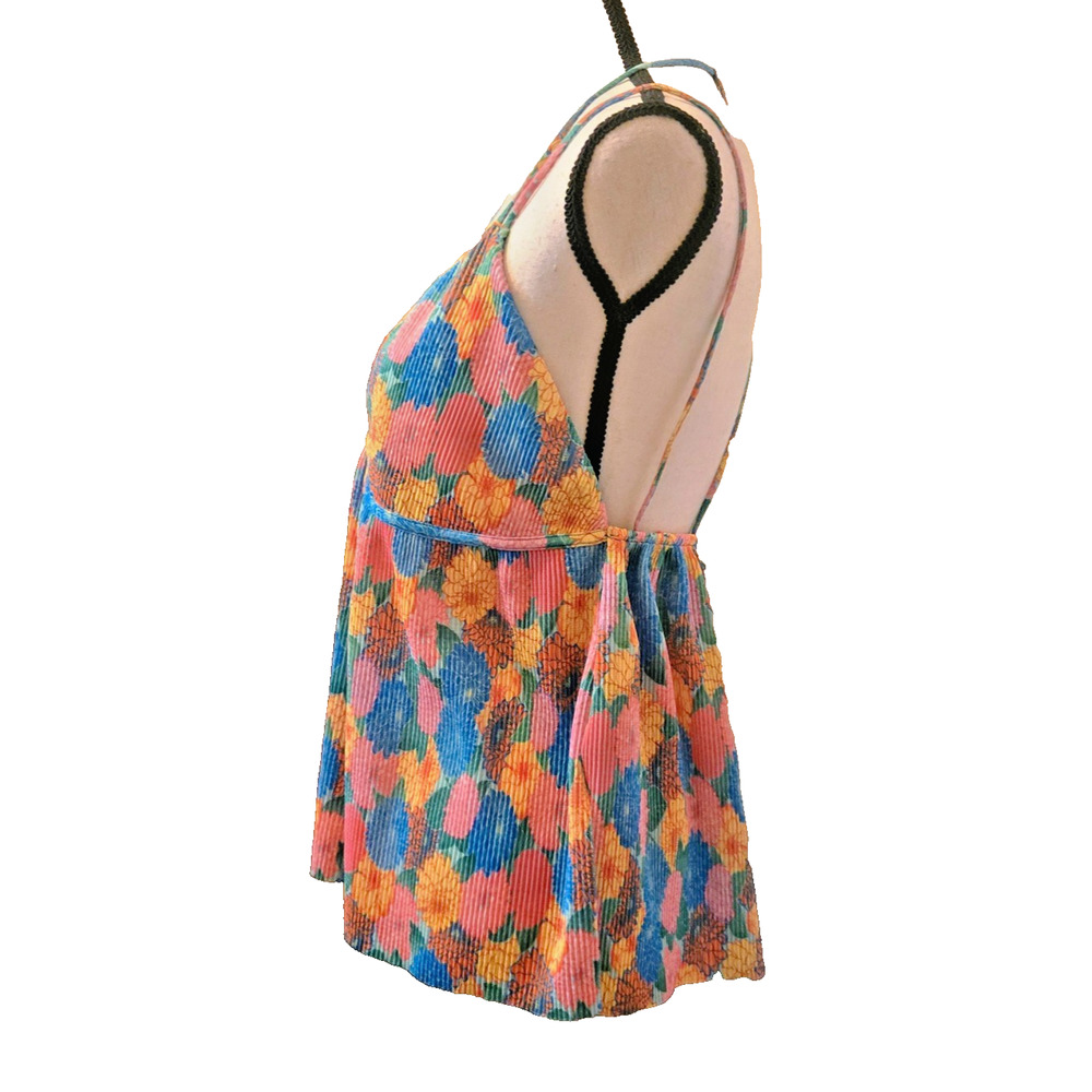 ZARA 2pc Multicolor Summer Floral Pleated Top & Pleated Pants size L - Picture 6 of 16